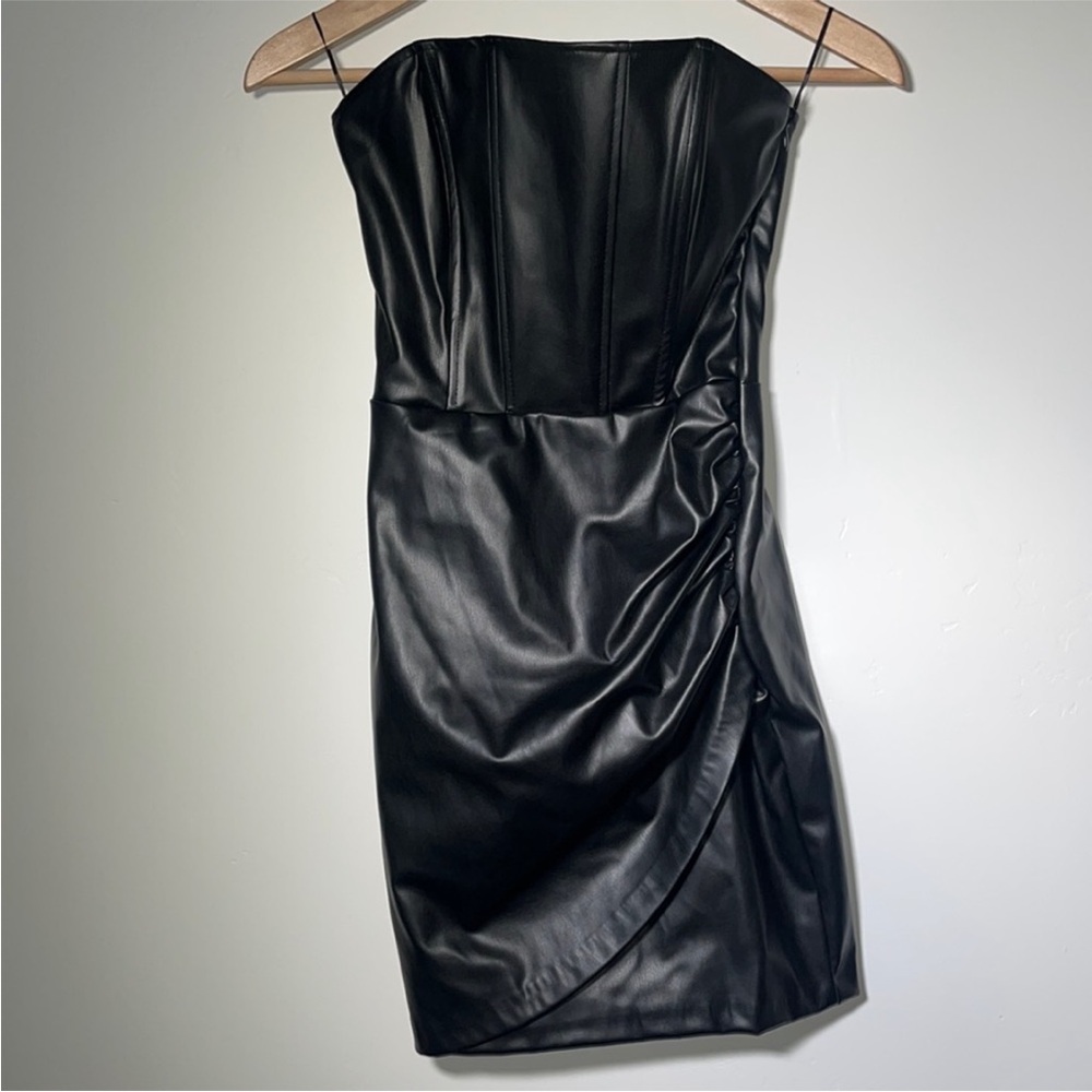 NWT Zara Faux Leather Mini Dress - Picture 2 of 5
